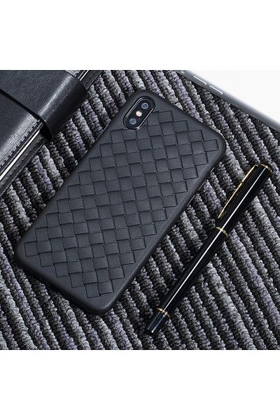 REDz Accessories Carcasă Benks, compatibilă cu iPhone XS Max, neagră, seria Knitting, material TPU subțire și moale