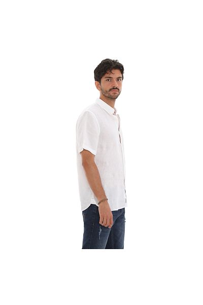 Timberland B0A2Dcc1001-R Men's Linen Shirt - Shirt White