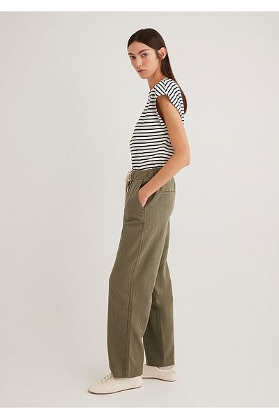 Mavi Khaki Trousers with Lace-Up Waist 1010945 -86627