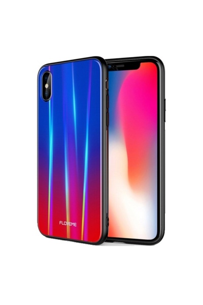 REDz Accessories Carcasă Aurora Design, compatibilă cu iPhone XS Max, sticlă,...