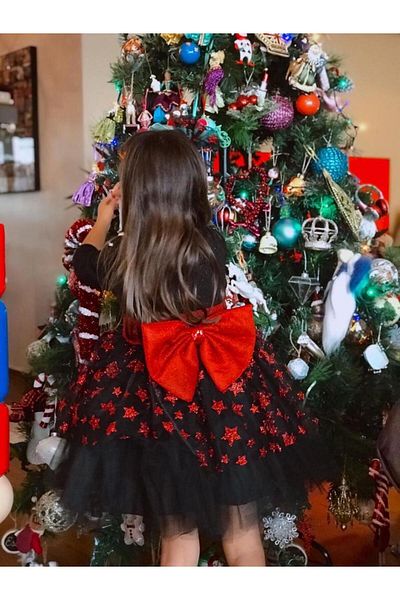 Hilal Akıncı Kids Girl's Starry Silvery Love Model Evening Dress