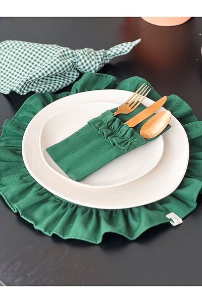 KaiHome Θήκη για μαχαιριά Mossy Linen 3 θέσεων 2 τεμαχίων