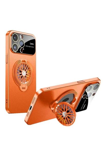 REDz Accessories Husă giroscop, suport de vizualizare, MagSafe, pentru iPhone 15 Pro Max, protecție cameră, aspect ramă, portocaliu