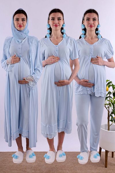 ByLohusa Effortt Blue Hijab Maternity Maternity Set Byl2T80262