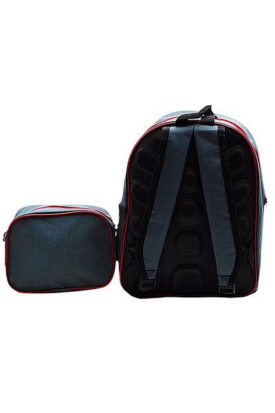 Gen-Of 2 Compartment Race Car School Backpack and Lunch Box Gray Code:1309