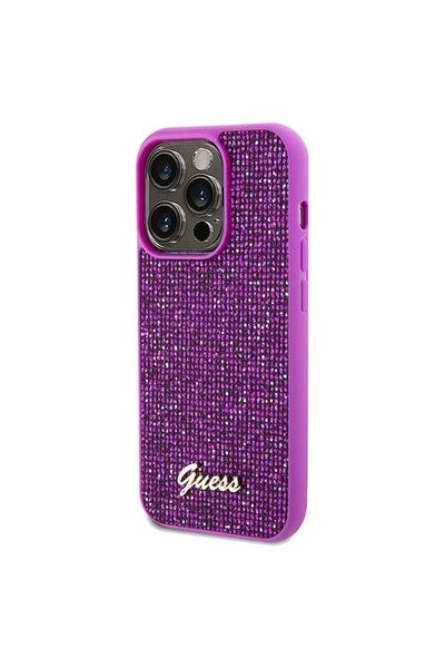 REDz Accessories Θήκη Guess για iPhone 14 Pro, Disco Script Metal, Φούξια