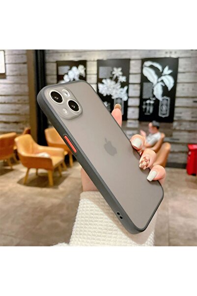 REDz Accessories Carcasă cu margini colorate, compatibilă cu iPhone 13 Pro Max, butoane colorate, semitransparentă, neagră