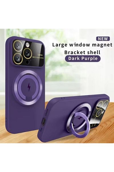 REDz Accessories Camera Protection Case, Magsafe Holder Ring For Iphone 15 Pro Max, Secure Ring, Silicone, Purple