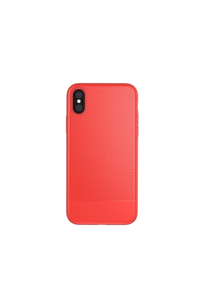 REDz Accessories Husă Lewei, compatibilă cu iPhone XS Max, roșie, textură din...
