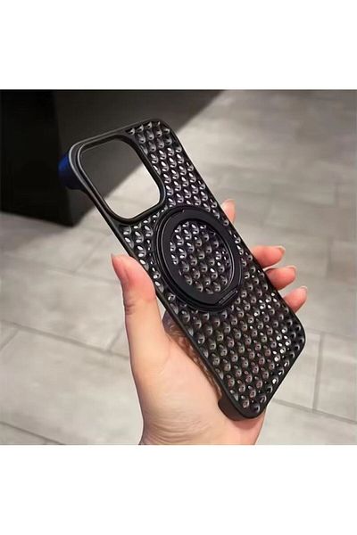 REDz Accessories Carcasă Guardian Ring, Magsafe, perforații și inel, iPhone 15 Pro Max, disipare căldură, neagră