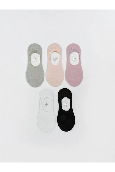 LC Waikiki Lcw Dream Gray Self-Patterned Women's Ballerina Socks 5-Pack