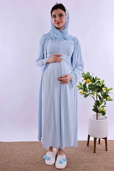 ByLohusa Effortt Blue Hijab Maternity Maternity Set Byl2T24052