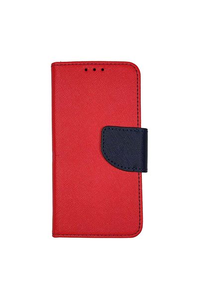 REDz Accessories Flip Book Case For Iphone 12 Mini Magnetic With Stand And Card Holder Dual Model Red/blue