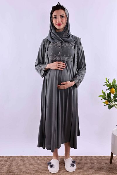 ByLohusa Effortt Smoked Hijab Pregnant Maternity Set Byl2T24052