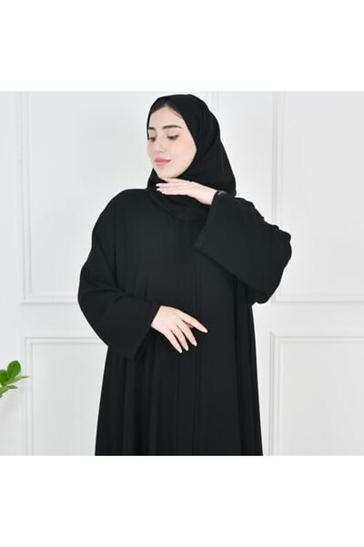HAWRAA Black closed abaya from Hawra Abaya - Size 50