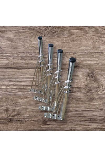 Mespaş MESPAŞ 32 CM CROM (ARGINT) METAL SET DE CEAI PĂRĂLĂ LUCIOASĂ 4 BUC.