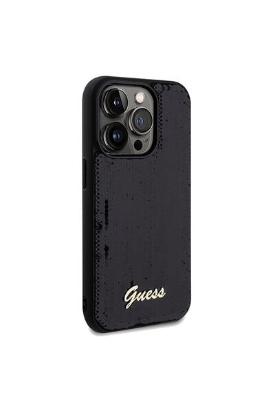 REDz Accessories Θήκη Guess για iPhone 14 Pro Max, Μεταλλική με Πούλιες, Μαύρη
