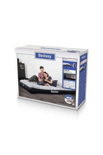 BESTWAY Bestway Air Mattress with Built-in Air Pump 2.03m x 1.52m x 30cm 26-67836