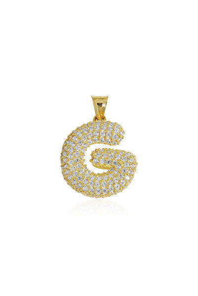 Altınkesesi 14 Ayar Altın Taşlı Harf Kolye Ucu (G)