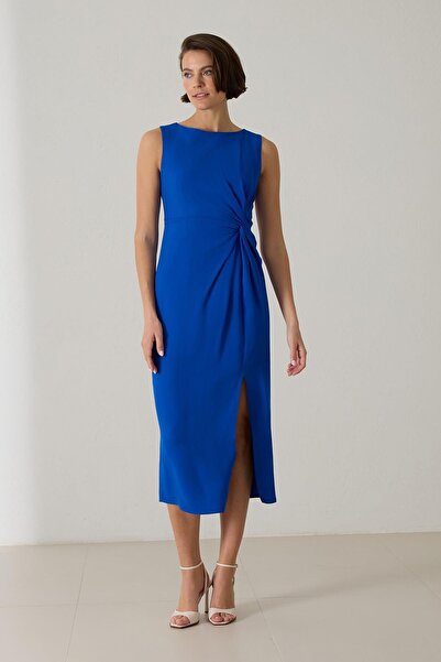 Setre Сакс Розріз Деталізована Сукня Середньої Довжини Широкого Крій