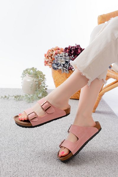 mirvella Unisex Double Buckle Slippers Comfortable Home and Outdoor Slippers