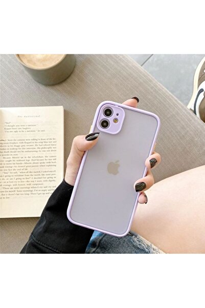 REDz Accessories Carcasă cu margini colorate, compatibilă cu iPhone 12 Pro, butoane colorate, semitransparentă, violet