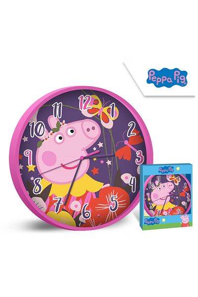 Peppa Pig Ceas de perete pentru copii, 25 cm, Multicolor, Peppa Pig