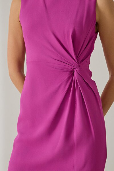 Setre Φούξια φόρεμα με λεπτομέρεια με σχισμή, μήκους μίντι, φαρδιά εφαρμογή