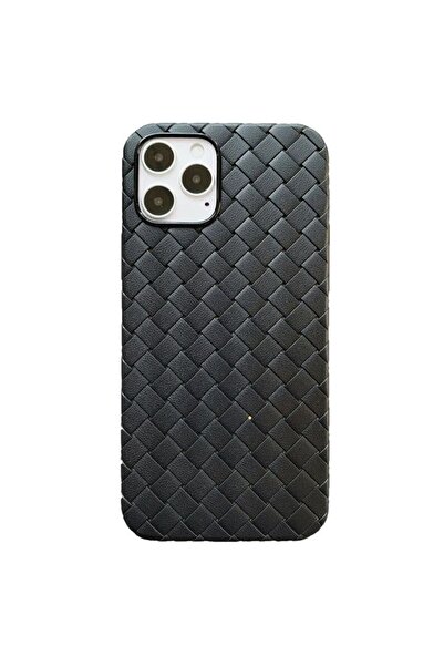 REDz Accessories Πλεγμένη θήκη, σιλικόνης, συμβατή με iPhone 12/12 Pro, μαύρη