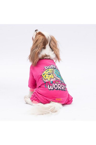 Pawstar Donut Worry Cat Dog Pajamas - Cat Dog Jumpsuit - Cat Dog Outfit