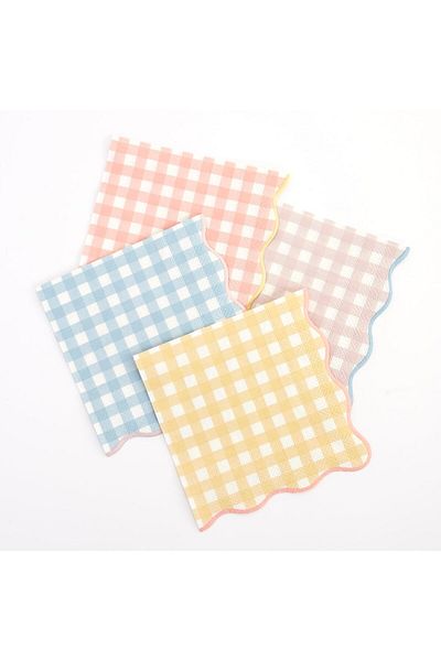 ÇAĞUR Sivtcrt L 20Pcs Checkered Napkins Meri New Modern Design 1053513