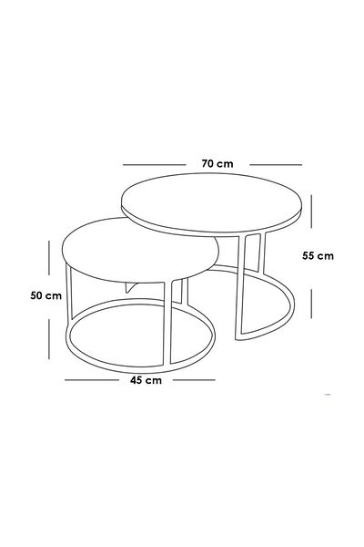 Generic 2-piece marble and metal coffee table set