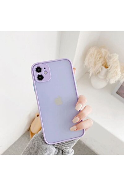 REDz Accessories Carcasă cu margini colorate, compatibilă cu iPhone 12 Pro, butoane colorate, semitransparentă, violet