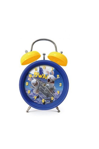 Disney Children's table alarm clock, blue/yellow, The Lapins Cretins, Disney