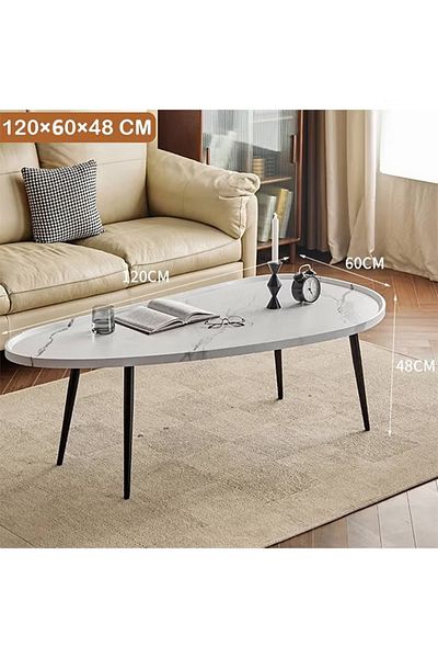 Taimi Modern Wooden Coffee Table Center Table for Living Room Bedroom Office Easy Assembly120x60x48 -White
