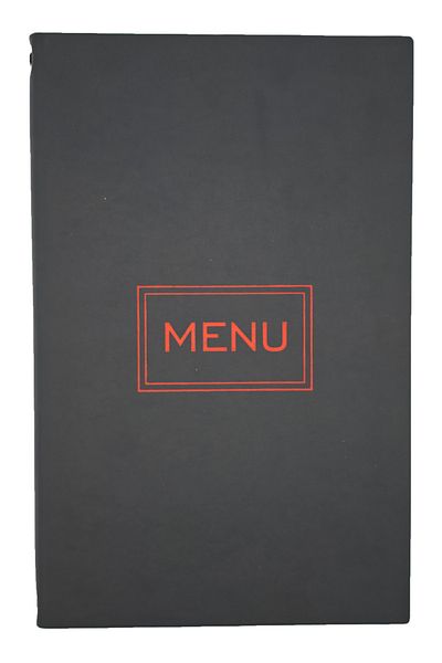 ankara menü A4 Thermo Leather Menu Container, Embossed Printed (Elastic - Snap-On - Drawstring)