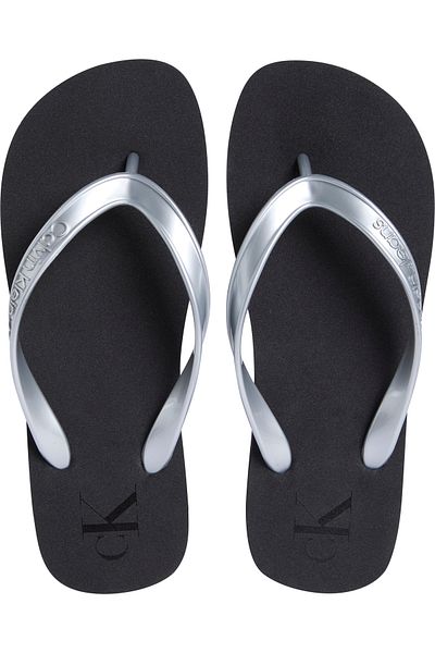 Calvin Klein Delhi Women's Flip Flops Black/Silver