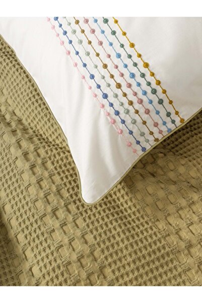 Cotton Box Cottonbox Single Elastic Sheet Pique Set Aura Pebble Mustard