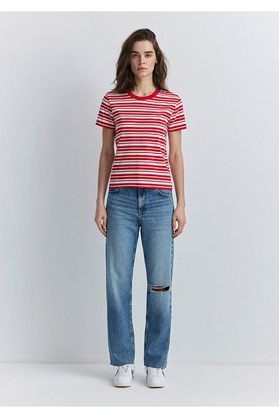 Mavi Csíkos piros póló Slim Fit 1613084 -85422