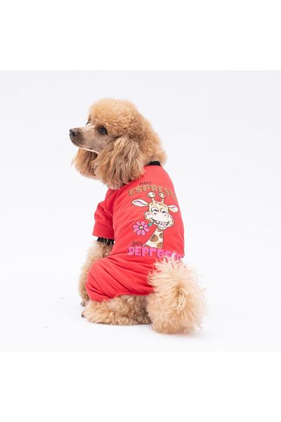Pawstar Depresso Cat Dog Pajamas - Cat Dog Jumpsuit - Cat Dog Clothing