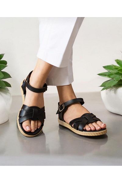 redtan Sandale de vară pentru femei - Sandale casual cu cruce de 3*3, cu curele la gleznă