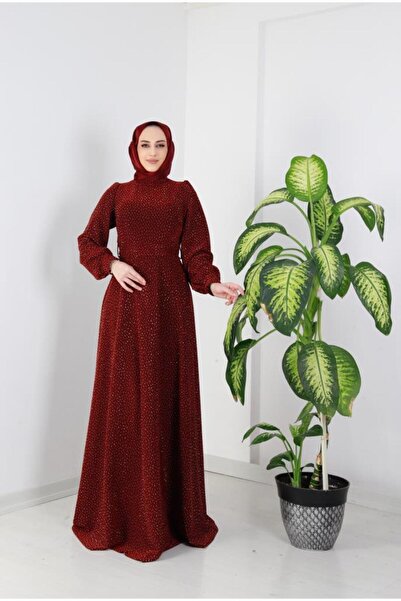 AbiyeSultan Kadın Tesettür Abiye - Almila Taşlı Abiye - Taşlı Abiye - Kloş Abiye