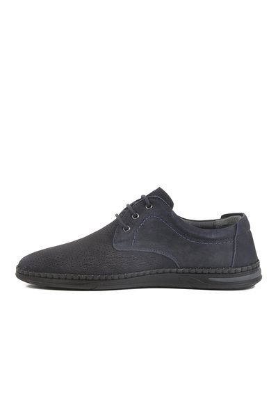 AYAKMOD Navy Blue Nubuck Genuine Leather Men's Casual Shoes Lion m