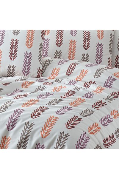 Story home Textile Set de lenjerie de pat dublă Story Home 100% bumbac Ranforce 144TC, husă pilotă 4 piese 200x220cm Lesley Orange