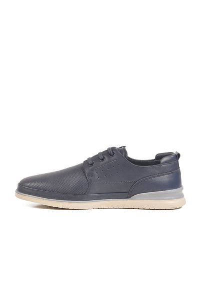 AYAKMOD Navy Blue Genuine Leather Men's Casual Shoes Lion m