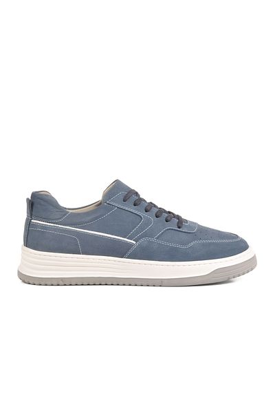 AYAKMOD Blue Nubuck Genuine Leather Men's Casual Shoes Lo2140-2090 m