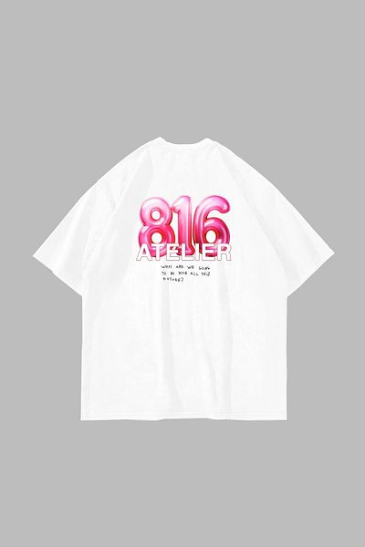 Sekizbiraltı Λευκό μπλουζάκι Unisex 816 Atelier Printed Oversize