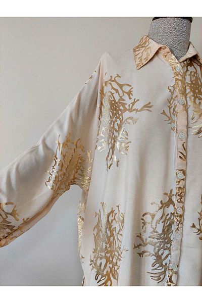 COTTOWOO Gilded (Varakli) Cotton Viscosa Palazzo Pants Short Shirt Stylish Suit