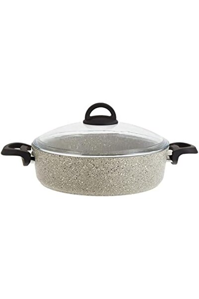 HOME MAKER Granitec 26 cm Low Casserole, Grey – Premium Turkish Craftsmanship, Non-Stick, Rust-Fre