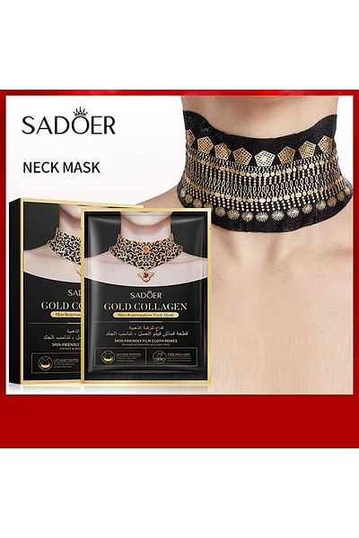 SADOER Thin Line Moisturizing Elastic Tender Gold Collagen Beauty Neck Mask - 5 Pcs Pack